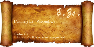 Balajti Zsombor névjegykártya